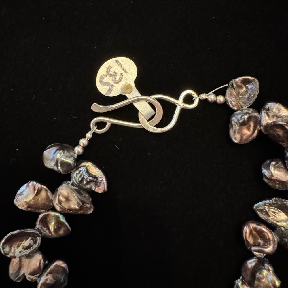 NWOT Freshwater Pearl Necklace with Jasper & Turquoise Pendant - Picture 4 of 8